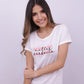 Camiseta blanca estampado mulher - Apoštol Q.C.