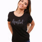 Camiseta negra estampado Apoštol Gamuza - Apoštol Q.C.