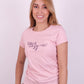 Camiseta rosada estampada