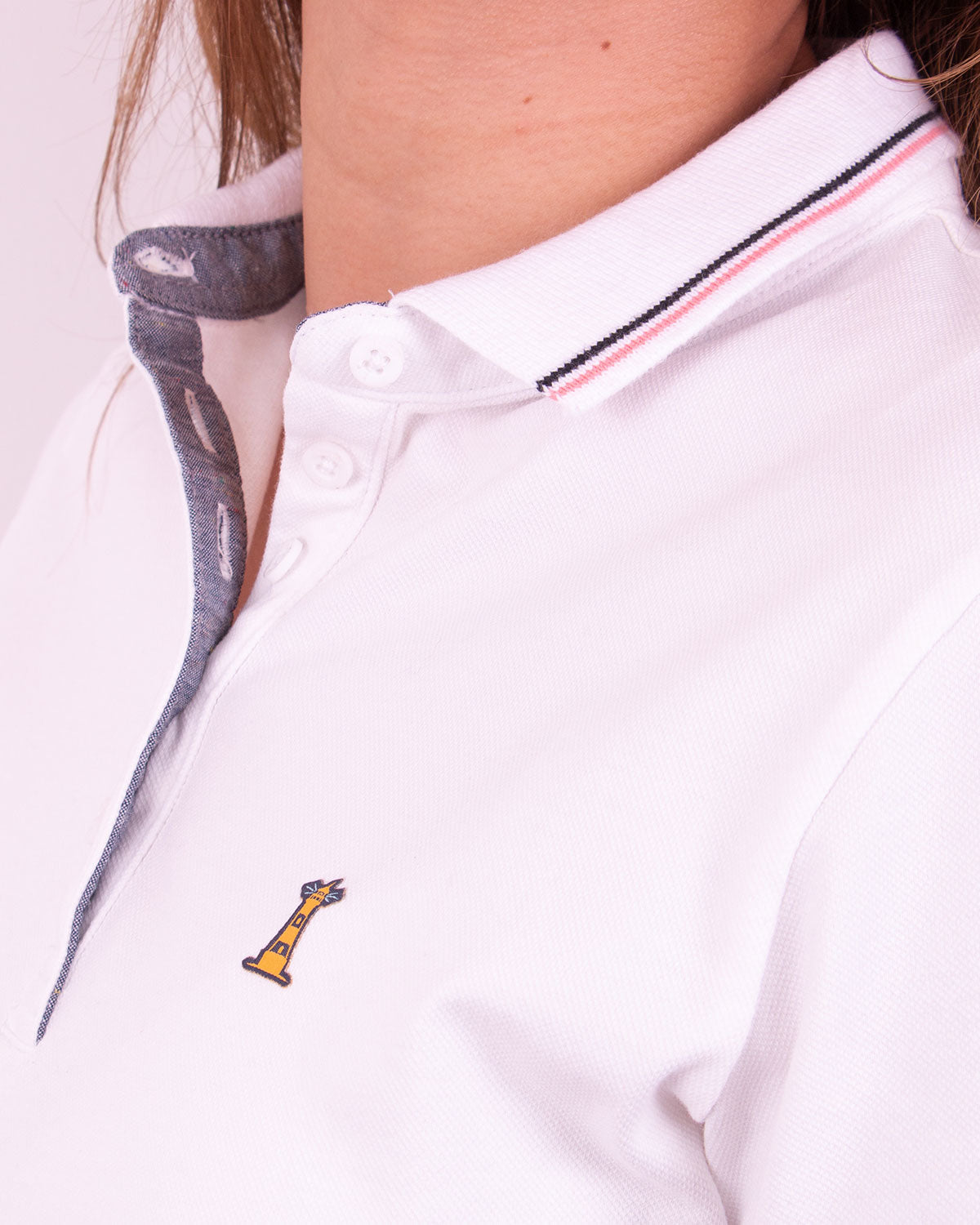 Polo Blanca Rosa