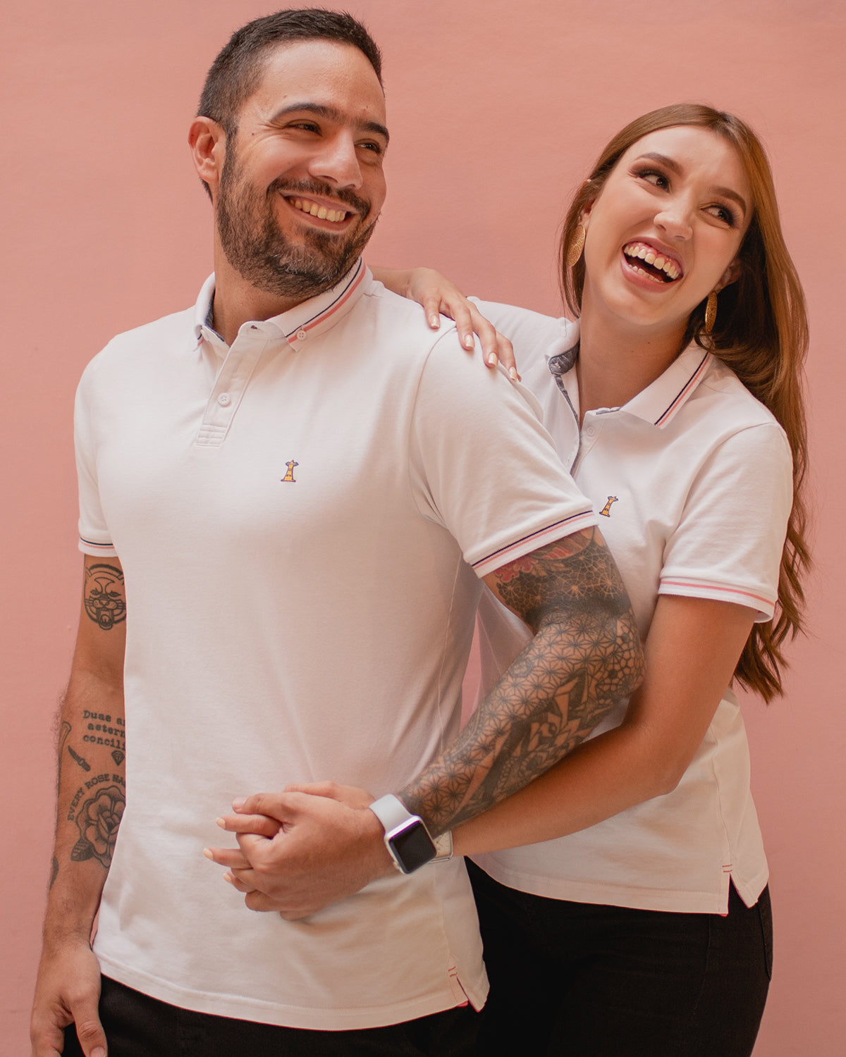 Polo Blanca Rosa / Regular Fit
